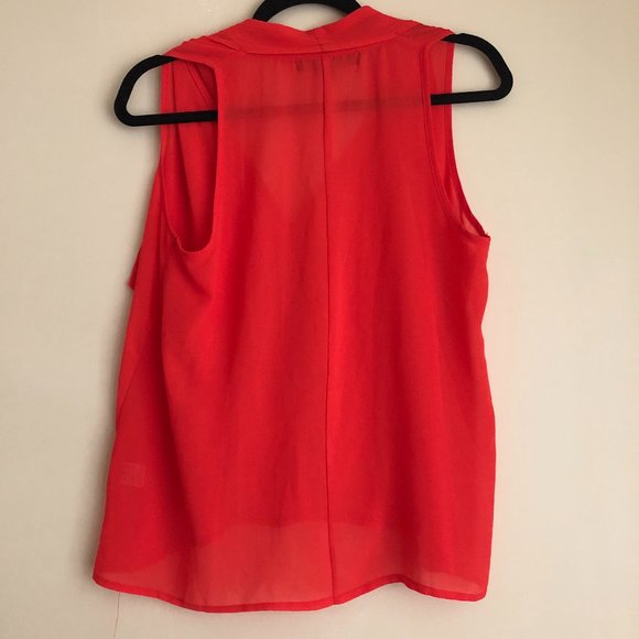Sheer Sleeveless Blouse in Red/Orange Size Small - Picture 5 of 10